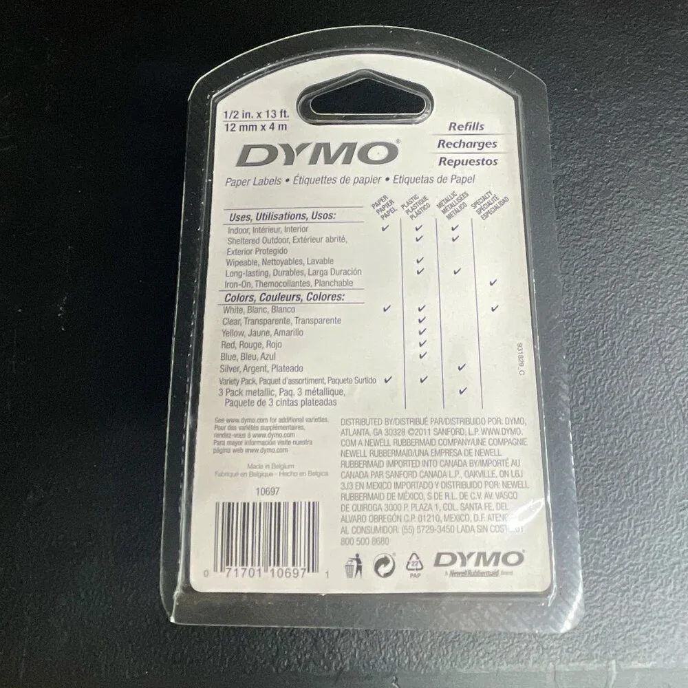 DYMO LetraTag Label Refills – 2-Pack, 1/2